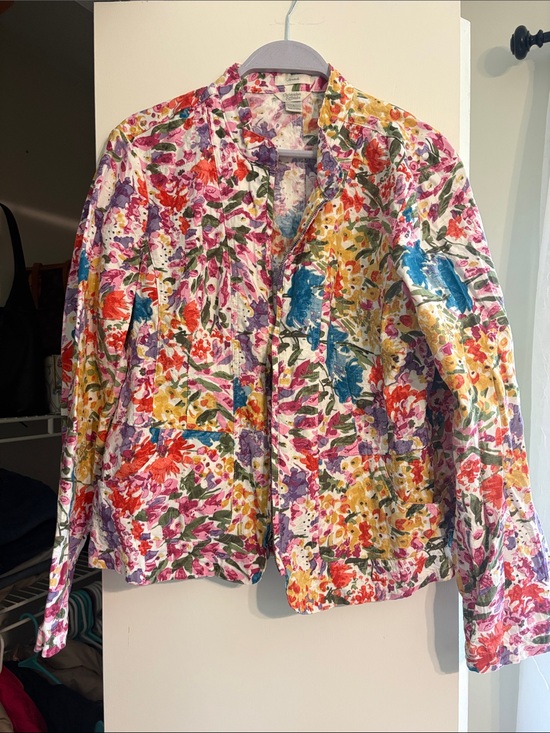 Christopher & Banks Jackets & Blazers - Christopher & Banks Floral Jacket with Zipper and Pockets